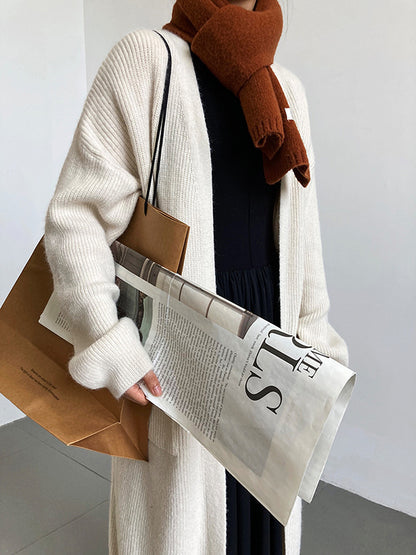 xakxx Casual Loose Solid Color Cardigan Tops