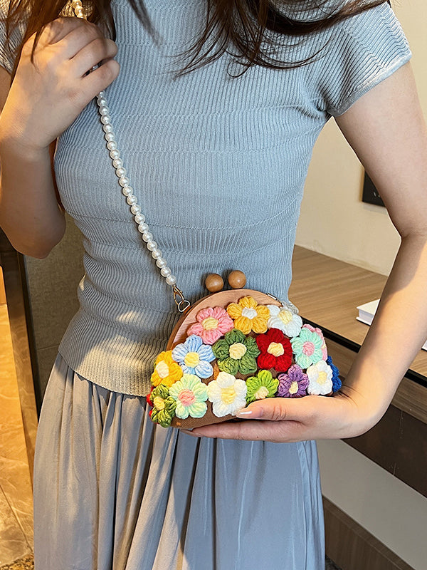 xakxx Chains Flower Shape Crossbody Bags Handbags