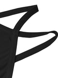 xakxx Skinny Sleeveless Solid Color Halter-Neck Vest Top