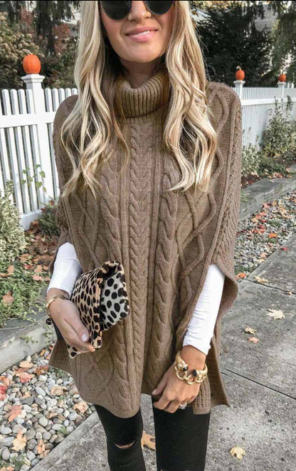 xakxx xakxx-Fashion Casual Solid Pullovers Turtleneck Tops