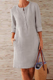 Fashion Street Solid O Neck A Line Dresses