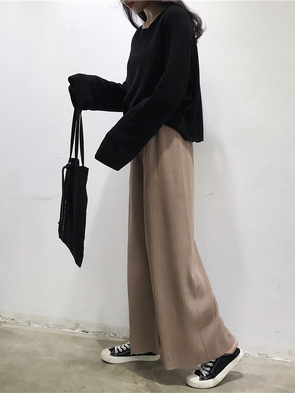 xakxx Urban Loose Wide Leg Solid Color Pants