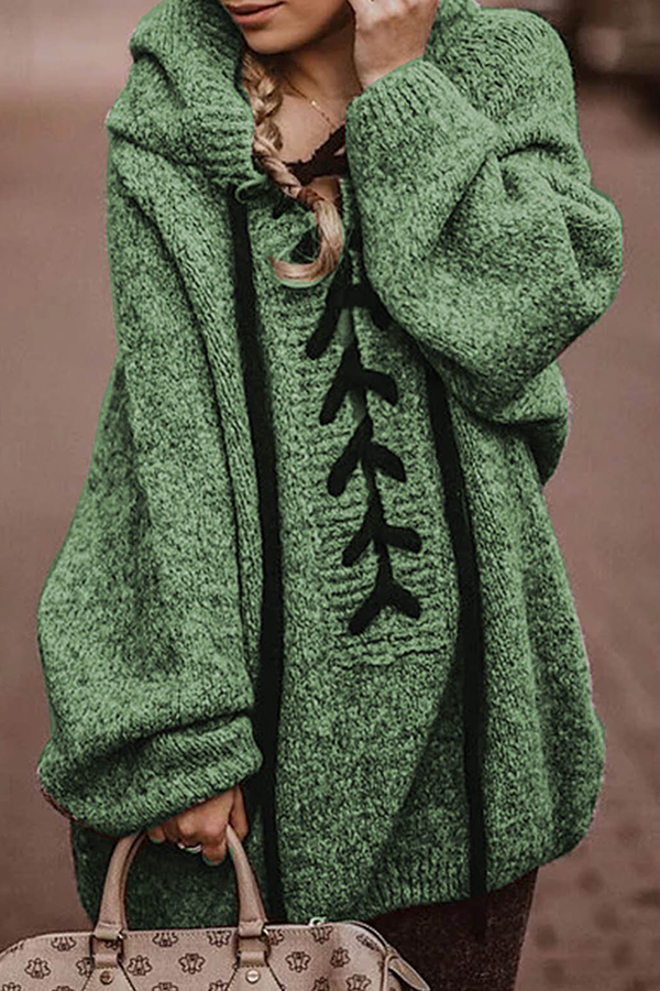 xakxx xakxx-Casual Patchwork Patchwork Cross Straps Hooded Collar Sweaters(4 Colors)