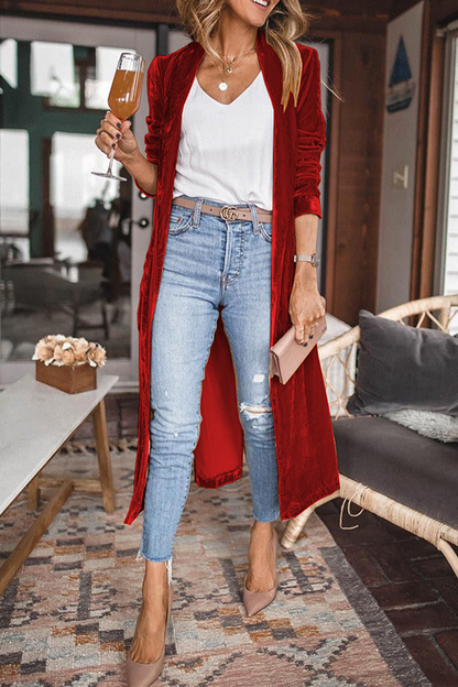 xakxx xakxx-Casual Solid Patchwork Cardigan Collar Outerwear(7 Colors)