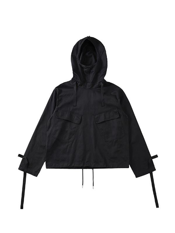 xakxx Loose Solid Drawstring Space Style Hoodie Sweatshirt