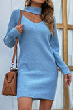 Fashion Solid Hollowed Out Beading Halter Straight Dresses(4 colors)