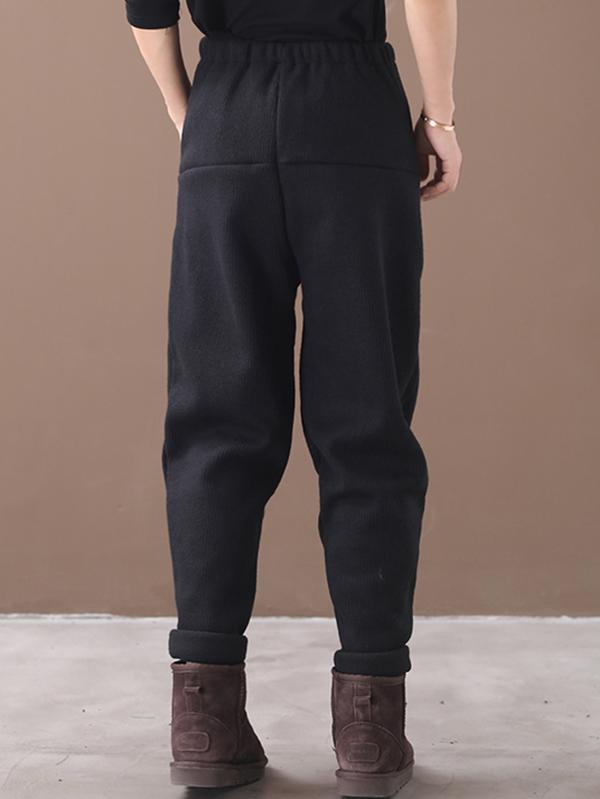 xakxx Loose Stitching Velvet Thickening Pants