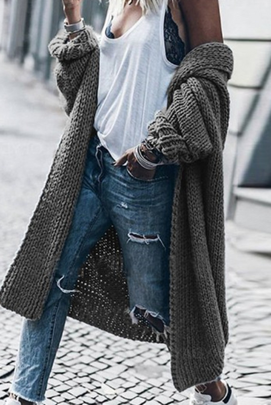 xakxx xakxx-Casual Retro Solid Patchwork Cardigan(5 Colors)