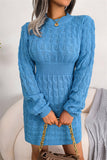 Fashion Casual Solid Patchwork O Neck Long Sleeve Dresses(3 Colors)