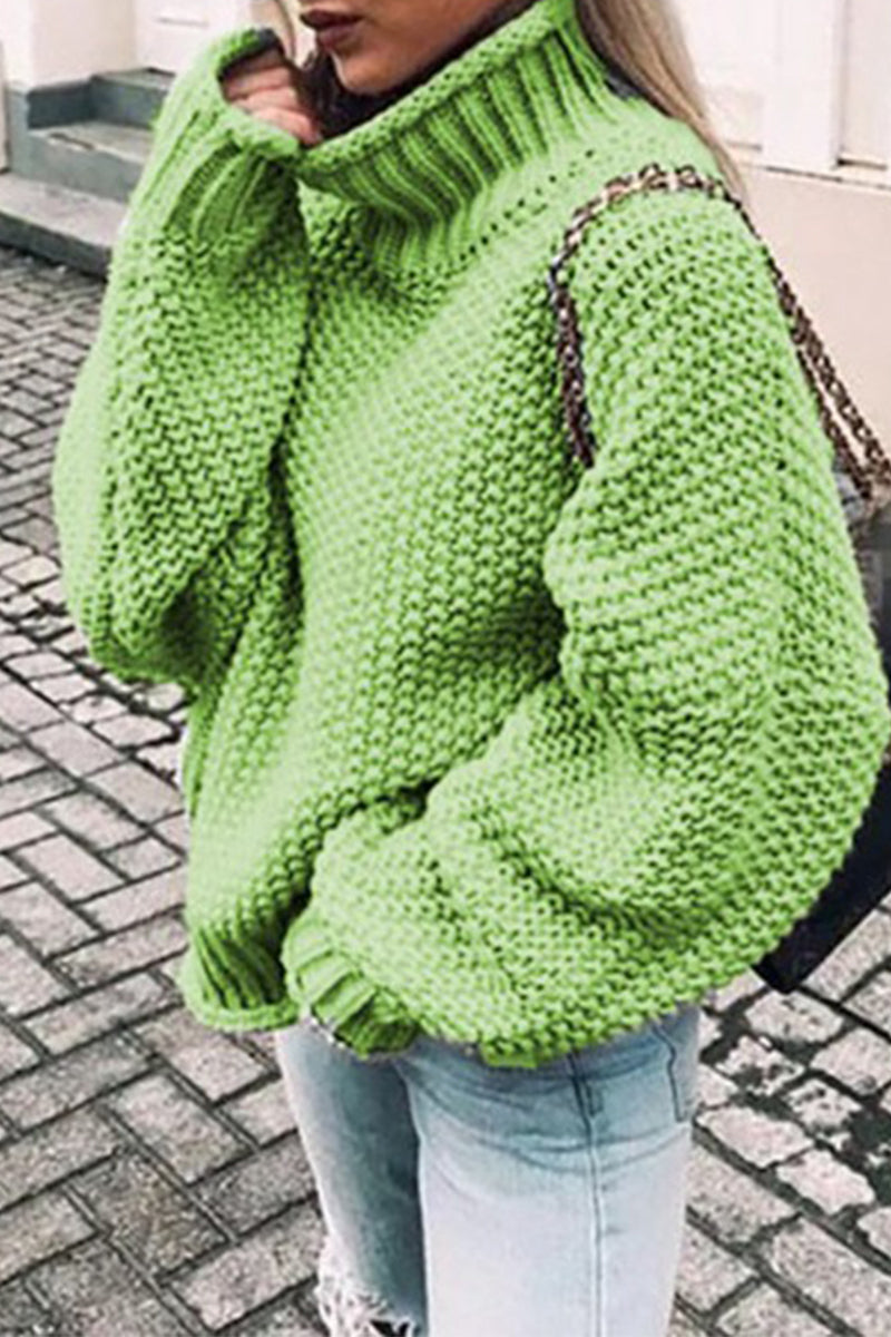xakxx xakxx-Fashion Casual Solid Patchwork Turtleneck Sweaters(14 Colors)