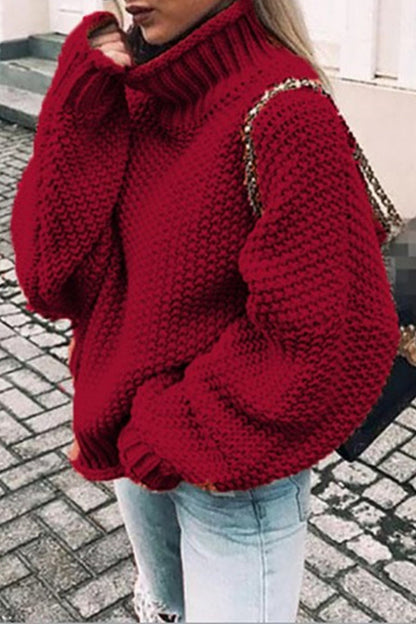 xakxx xakxx-Fashion Casual Solid Patchwork Turtleneck Sweaters(14 Colors)
