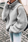 xakxx xakxx-Fashion Casual Solid Patchwork Turtleneck Sweaters(14 Colors)