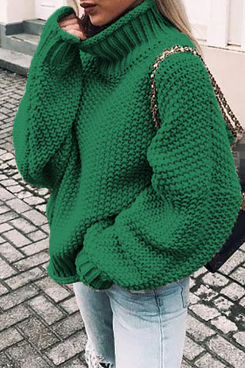 xakxx xakxx-Fashion Casual Solid Patchwork Turtleneck Sweaters(14 Colors)