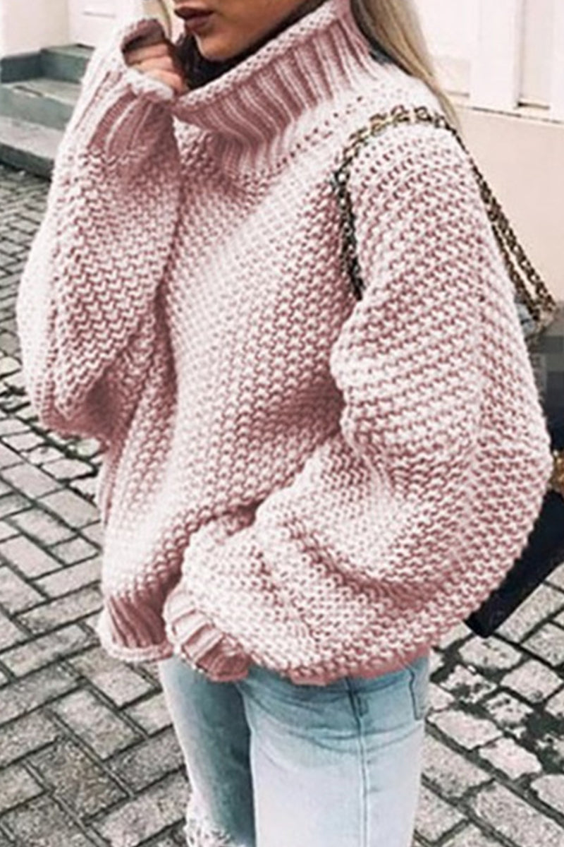 xakxx xakxx-Fashion Casual Solid Patchwork Turtleneck Sweaters(14 Colors)