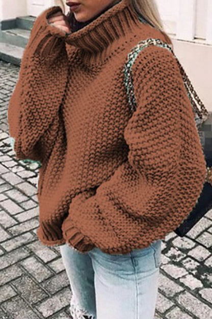 xakxx xakxx-Fashion Casual Solid Patchwork Turtleneck Sweaters(14 Colors)