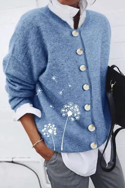 xakxx xakxx-Party Print Patchwork V Neck Cardigans(4 Colors)