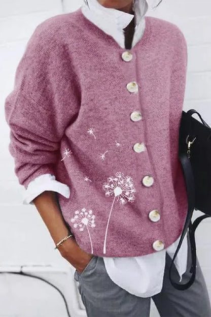 xakxx xakxx-Party Print Patchwork V Neck Cardigans(4 Colors)
