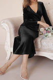Sweet Elegant Solid Solid Color V Neck Evening Dress Dresses(4 Colors)