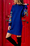 Casual Patchwork Patchwork O Neck One Step Skirt Dresses