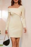 Sweet Elegant Asymmetrical Collar Pencil Skirt Dresses(4 Colors)