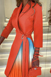 Elegant Color Block Contrast V Neck A Line Dresses(4 Colors)