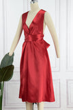 Sexy Elegant Solid Frenulum Solid Color V Neck Princess Dresses(3 Colors)