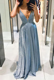 Celebrities Elegant Solid Backless V Neck Princess Dresses