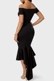 Celebrities Elegant Solid V Neck One Step Skirt Dresses(3 Colors)