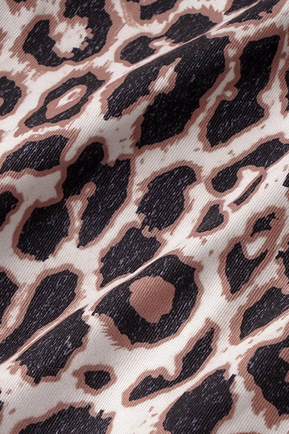 Sexy Street Animal Print Patchwork Frenulum Off the Shoulder Printed Dress Dresses(4 Colors)