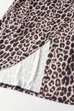 Sexy Street Animal Print Patchwork Frenulum Off the Shoulder Printed Dress Dresses(4 Colors)