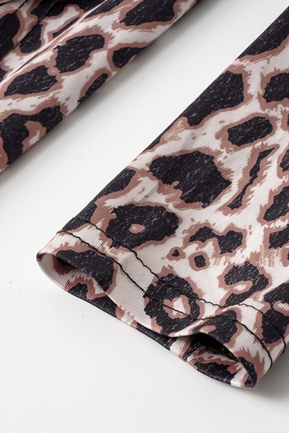Sexy Street Animal Print Patchwork Frenulum Off the Shoulder Printed Dress Dresses(4 Colors)