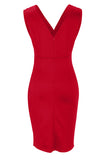 Celebrities Elegant Solid Slit Fold V Neck Evening Dress Dresses(4 Colors)
