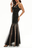 Sexy Formal Gradual Change Sequins V Neck Evening Dress Dresses(4 Colors)