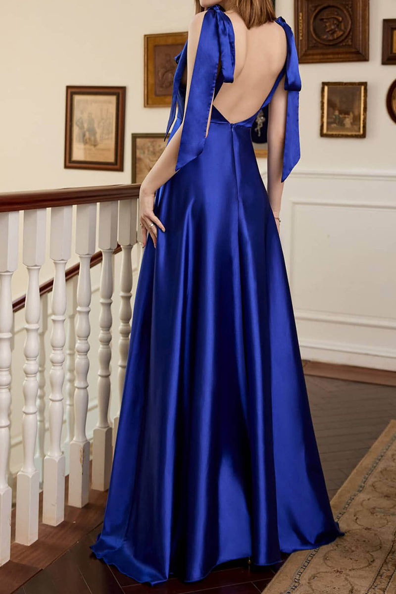 Elegant Formal Solid Frenulum Evening Dress Dresses