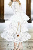 Elegant Solid Hollowed Out Patchwork O Neck Princess Dresses