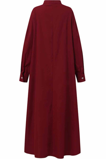 Street Solid Mandarin Collar Shirt Dress Dresses(3 Colors)