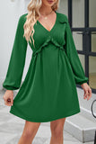 Sweet Elegant Solid Patchwork V Neck A Line Dresses