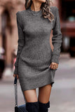 Elegant Solid Patchwork O Neck A Line Dresses
