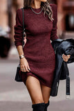 Elegant Solid Patchwork O Neck A Line Dresses