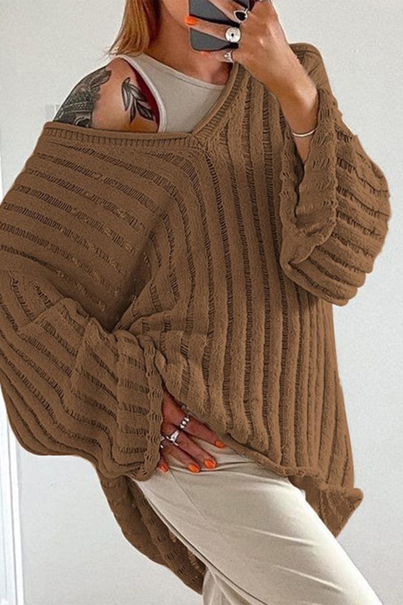 xakxx xakxx-Casual Solid Patchwork V Neck Tops