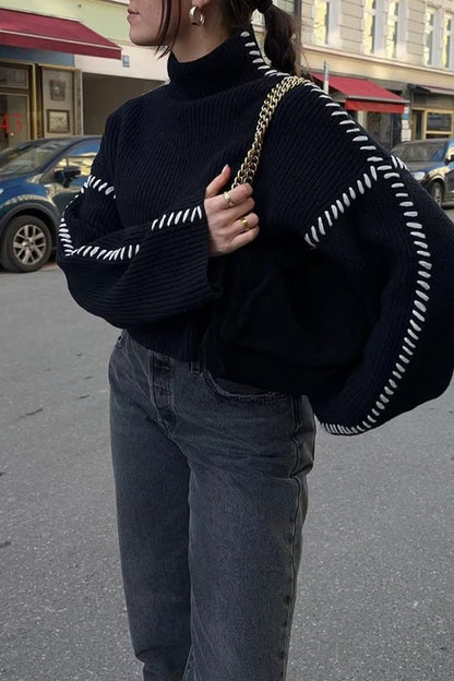 xakxx xakxx-Casual Street Solid Patchwork O Neck Tops