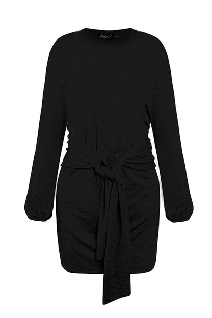 Xakxx New Mini Dress With Belt(3 Colors)