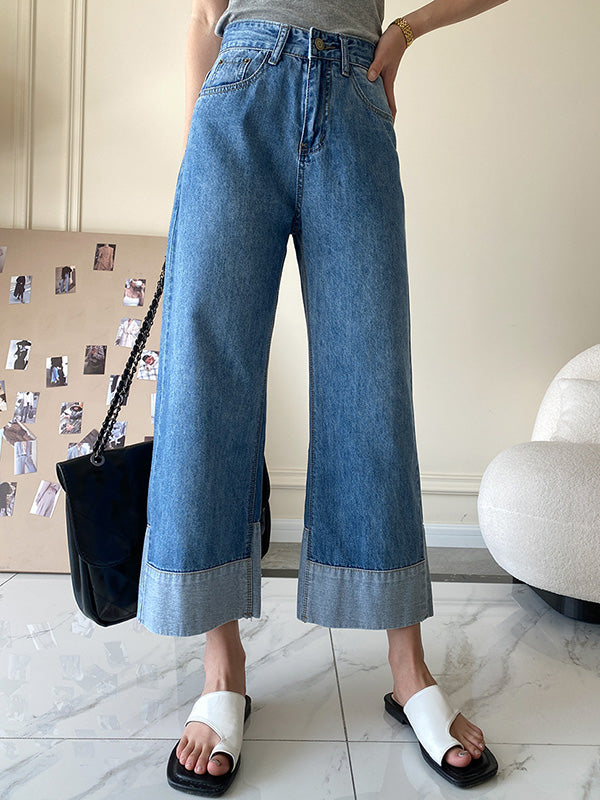 xakxx Original Loose Casual Wide Legs High-Waisted Jean Pants