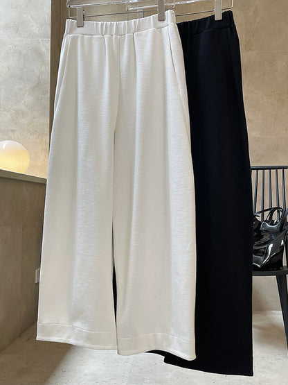 xakxx Casual Wide Leg Loose Solid Color Pants