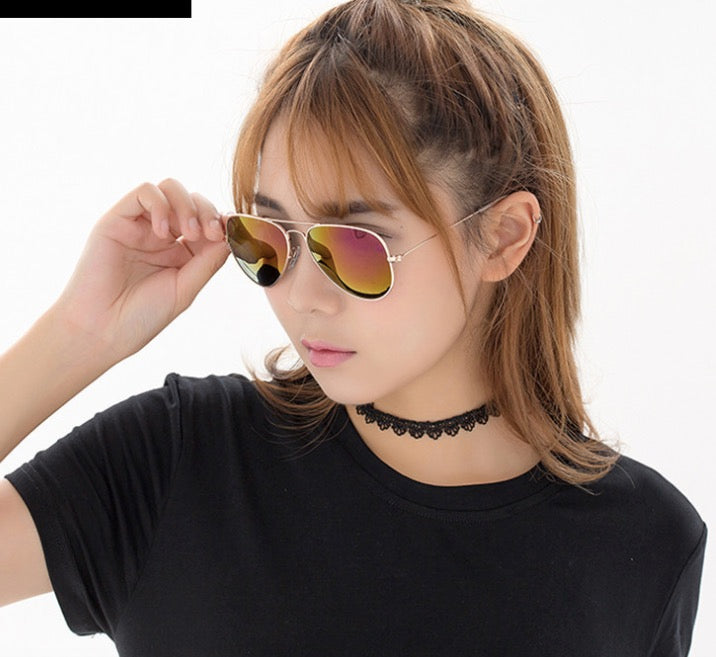 xakxx Women's European Style Metal Frame Big Lens Eyewear Shades  Sunglasses
