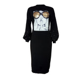Xakxx Bubble Sleeve Beaded Sequin Dress