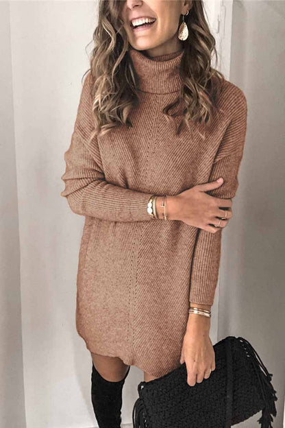 Xakxx Casual Turtleneck Midi Dress
