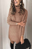 Xakxx Casual Turtleneck Midi Dress