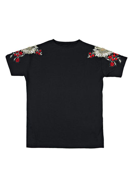 xakxx Loose Embroidery Black Midi Dresses