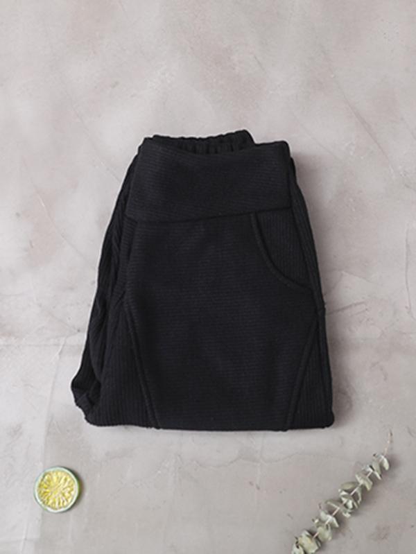 xakxx Loose Stitching Velvet Thickening Pants